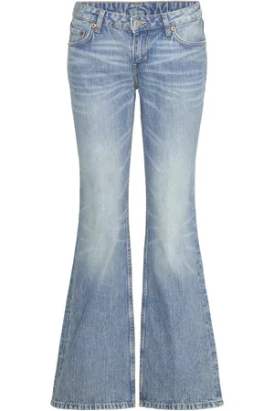 Weekday Nova Low Rise Slim Bootcut Leg Jeans Bottoms Jeans Boot Cut Blue