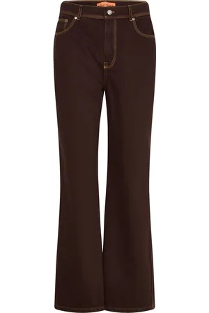STINE GOYA 2251 Denim, High Waist Straight Cut Bottoms Jeans Straight-regular Brown