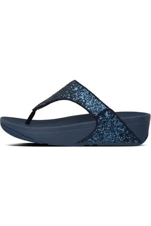 FitFlop Lulu Glitter Toe-Thongs Flade Sandaler Blue