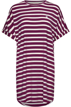 Missya Softness Stripe Big Shirt Nattøj Purple
