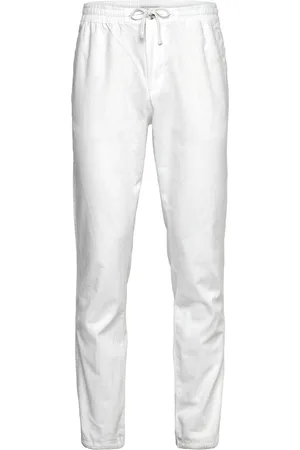 TOM TAILOR Regular Linen Beach Pants Bottoms Trousers Linen Trousers White