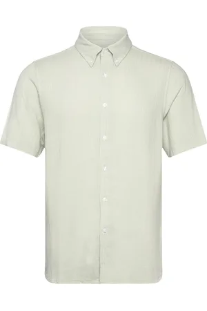 Abercrombie & Fitch Anf Mens Wovens Tops Shirts Casual Shirts Green