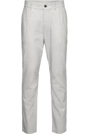 TOM TAILOR Relaxed Tapered Linen Pants Bottoms Trousers Linen Trousers Grey