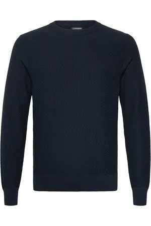 J Lindeberg M Cotton Structure Sweater Designers Sweatshirts & Hoodies Sweatshirts Navy