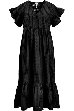 Object Objvita S/S Long Dress Rep Knælang Kjole Black