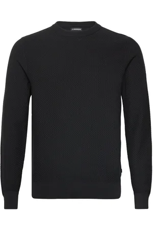 J Lindeberg M Cotton Structure Sweater Designers Sweatshirts & Hoodies Sweatshirts Black