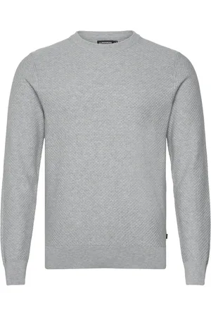 J Lindeberg M Cotton Structure Sweater Designers Sweatshirts & Hoodies Sweatshirts Grey