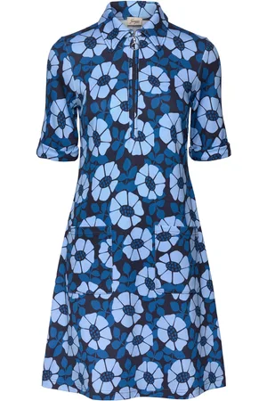 Jumperfabriken Lana Ss Dress Knælang Kjole Blue