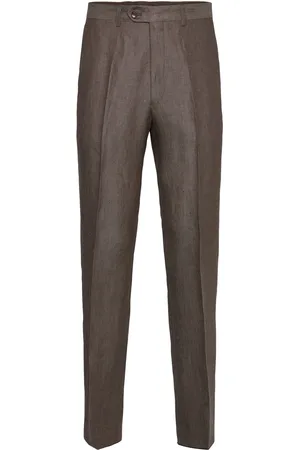 Oscar Jacobson Del S Trousers Bottoms Trousers Linen Trousers Brown