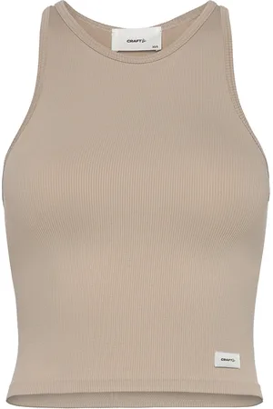 Craft Collective Rib Tank Top W Sport Sport Clothing Sports Tops & T-shirts Sport Crop Tops Sport Sleeveless Crop Tops Beige