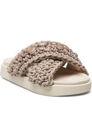 INUIKII Woven St S Flade Sandaler Beige
