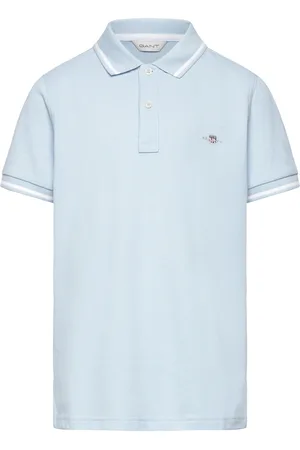 GANT Contrast Tipping Ss Pique Rugger Tops T-shirts Polo Shirts Short-sleeved Polo Shirts Blue