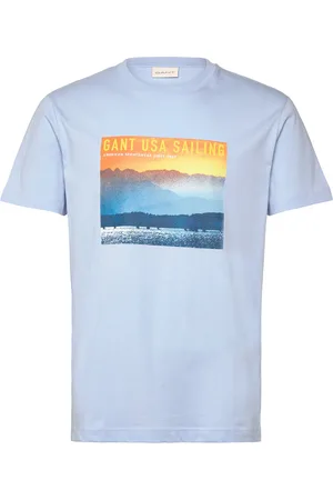 GANT Placed Graphic T-Shirt Tops T-Kortærmet Skjorte Blue