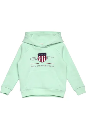 GANT Archive Shield Raglan Hoodie Tops Sweatshirts & Hoodies Hoodies Green