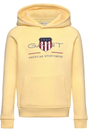 GANT Archive Shield Raglan Hoodie Tops Sweatshirts & Hoodies Hoodies Yellow