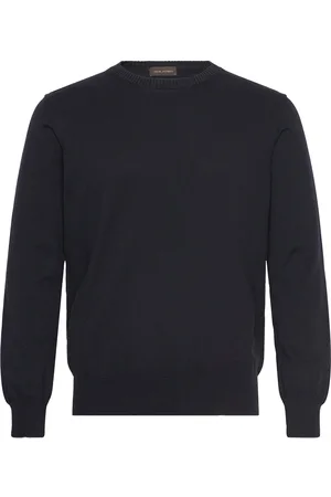 Oscar Jacobson Valter Roundneck Designers Sweatshirts & Hoodies Sweatshirts Navy