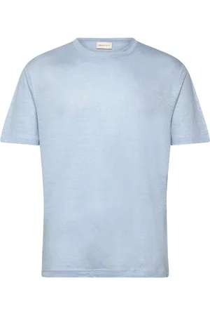GANT Linen Ss T-Shirt Tops T-Kortærmet Skjorte Blue
