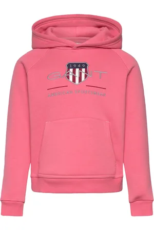 GANT Archive Shield Raglan Hoodie Tops Sweatshirts & Hoodies Hoodies Red