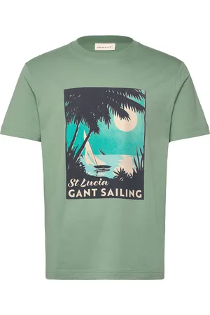 GANT Placed Graphic T-Shirt Tops T-Kortærmet Skjorte Green