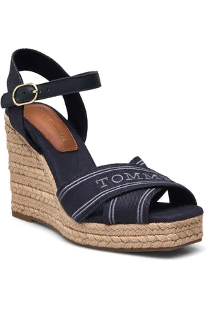 Tommy Hilfiger Espad High Wedge Espadrillos Med Hæl Sandal Navy