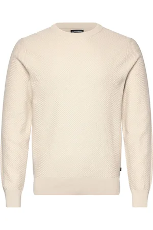 J Lindeberg M Cotton Structure Sweater Designers Sweatshirts & Hoodies Sweatshirts Cream