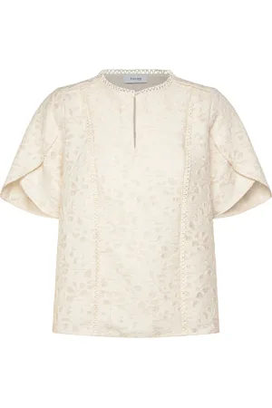 Levete Room Lr-Kana Tops Blouses Short-sleeved Cream