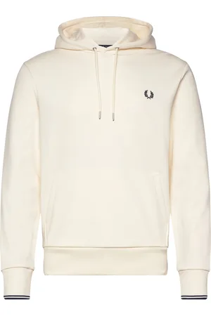 Fred Perry Tipped Hooded Sweatsh Tops Sweatshirts & Hoodies Hoodies White