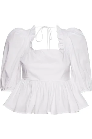 Custommade Darine Tops Blouses Short-sleeved White