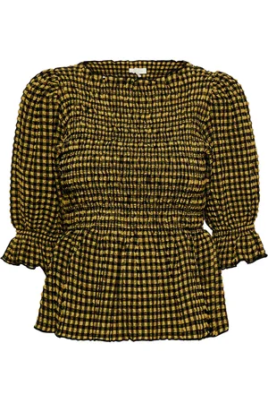 Notes Du Nord Georgia Top Tops Blouses Short-sleeved Khaki Green