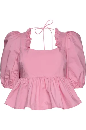 Custommade Darine Tops Blouses Short-sleeved Pink