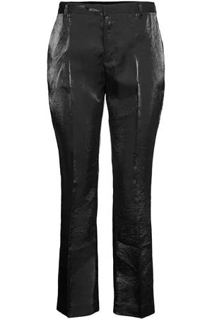 J Lindeberg Caroline-Glossy Poly Bottoms Trousers Straight Leg Black