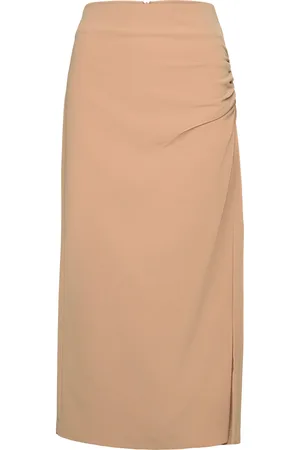 Second Female Fique Skirt Knælang Nederdel Beige