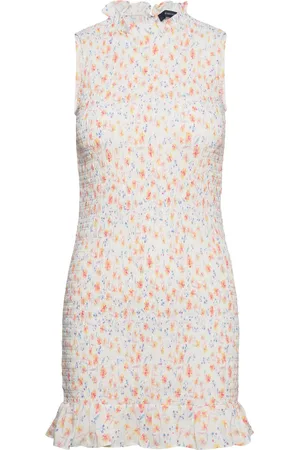 French Connection Camille Verona Crepe Smock Drs Kort Kjole White