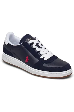Ralph Lauren Court Leather-Suede Sneaker Designers Sneakers Low-top Sneakers Blue