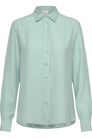 Andiata Aava Blouse Designers Shirts Long-sleeved Blue