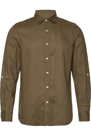 Scotch&Soda Seasonal Core - Regular Fit Linen Shirt Tops Shirts Casual Shirts Brown