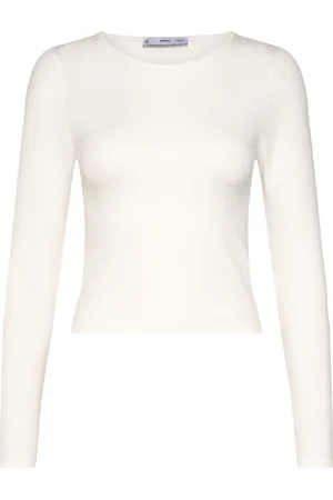 MANGO Fine-Knit Fitted Sweater Tops Knitwear Jumpers White