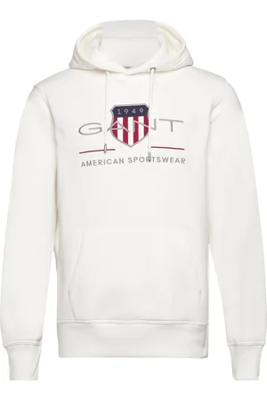 GANT Reg Archive Shield Hoodie Tops Sweatshirts & Hoodies Hoodies White