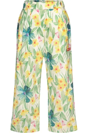 The Animals Observatory Antelope Kid Pants White Bottoms Trousers Green