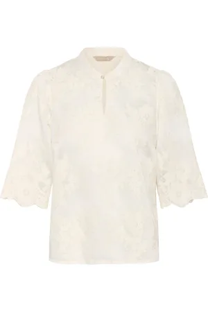 Culture Cuarona Blouse Tops Blouses Long-sleeved Cream