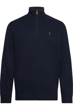Ralph Lauren Luxury Jersey Quarter-Zip Pullover Tops Sweatshirts & Hoodies Sweatshirts Navy