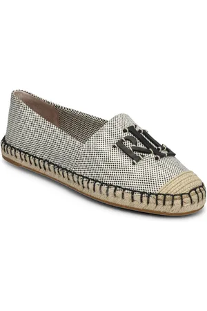 Ralph Lauren Cameryn Iii Canvas & Leather Espadrille Espadrillos Flade Sandal Black
