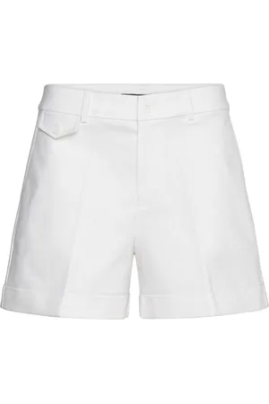 Ralph Lauren Pleated Double-Faced Cotton Short Bottoms Shorts Casual Shorts White