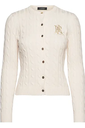 Ralph Lauren Cable-Knit Cotton Cardigan Tops Knitwear Cardigans Cream