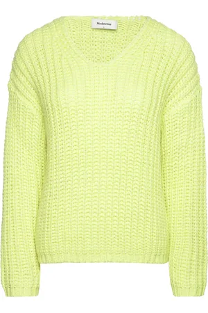 Modstrom Felipemd V-Neck Tops Knitwear Jumpers Yellow
