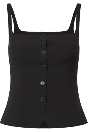 Weekday Square Neck Waistcoat Top Tops T-shirts & Tops Sleeveless Black
