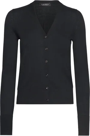Ralph Lauren Cotton-Blend Cardigan Designers Knitwear Cardigans Black