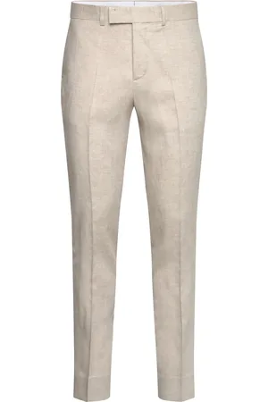 J Lindeberg Grant Super Linen Pants Designers Trousers Linen Trousers Beige