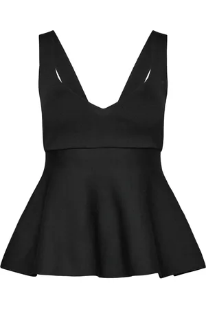 MANGO Fine-Knit Peplum Top Tops T-shirts & Tops Sleeveless Black