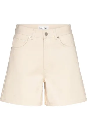 By Malina Solene High Rise Denim Shorts Designers Shorts Denim Shorts Cream